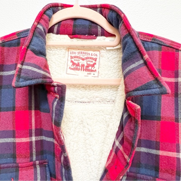 Levi's Sherpa Lined Flannel Jacket Coat - Picture 5 of 7